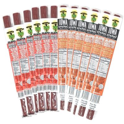 Jalapeo Variety, Sogo Snacks, No Sugar, 100% Grass-fed, Non-GMO Beef Sticks. No Nitrates, Gluten, Soy, MSG, Dairy or Nuts. Keto, Whole30, Paleo Friendly (12 Jalapeo, 12 IASM Jalapeo, 1-oz, 24-cnt)