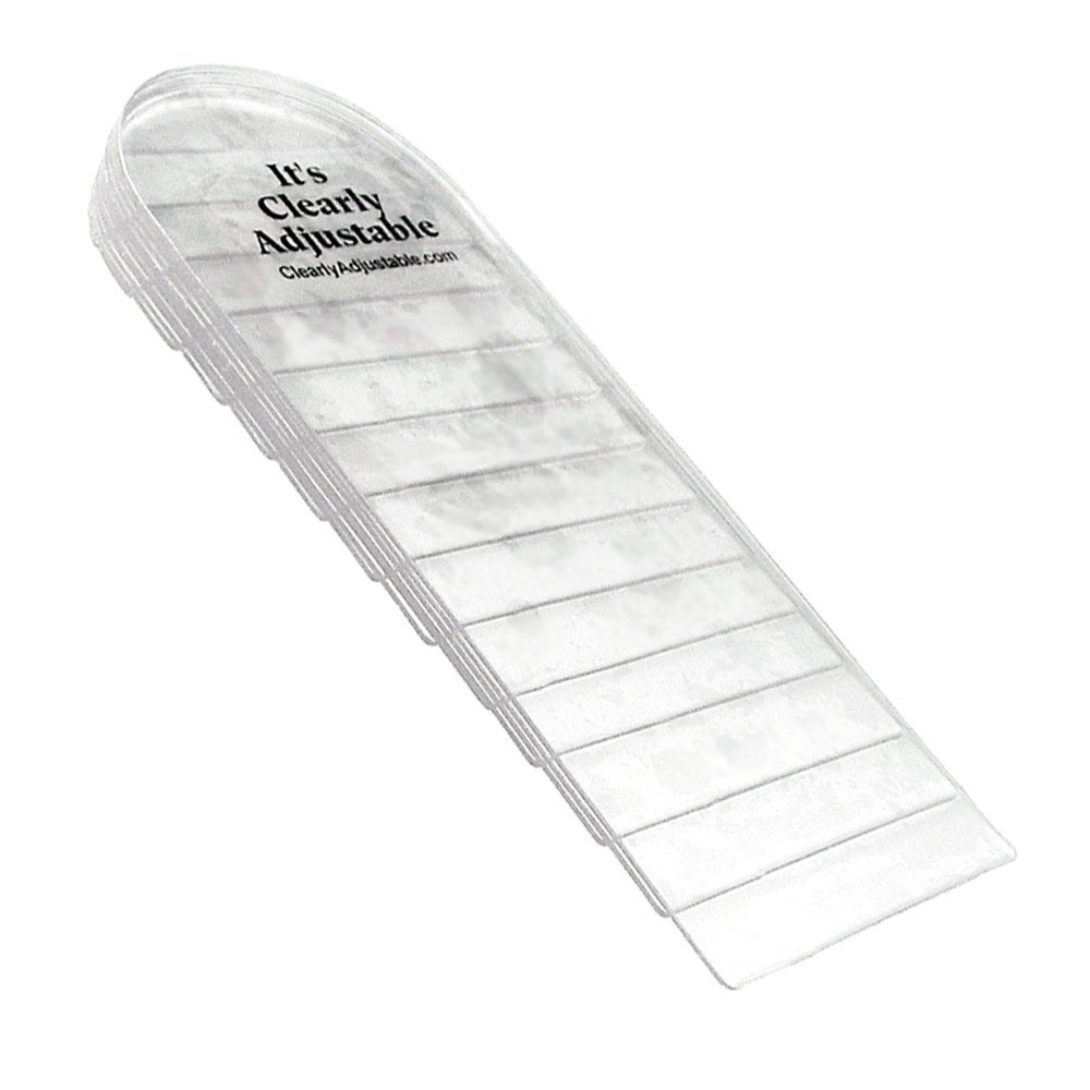 Clearly Adjustable Heel Lift Size - Medium, Unisex, Shoe Insert, Clear Vinyl, 20 in