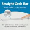 Bobrick Straight Grab Bar, 42 Inches, 1-1/2 Inch Diameter, ADA Compliant, Satin-Finish Stainless Steel, Slip-Resistant Surface for Bath, Shower, Toilet Safety, Concealed Mounting Flanges view 3