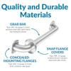 Bobrick Straight Grab Bar, 42 Inches, 1-1/2 Inch Diameter, ADA Compliant, Satin-Finish Stainless Steel, Slip-Resistant Surface for Bath, Shower, Toilet Safety, Concealed Mounting Flanges view 4