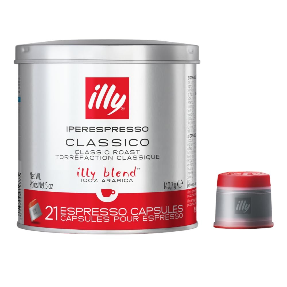 illy Coffee iperEspresso Capsules - Single-Serve Coffee Capsules & Pods - Single Origin Coffee Pods Classico Medium Roast with Notes of Caramel - For iperEspresso Capsule Machines 21 Count