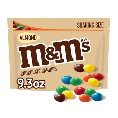 M&M'S Almond Milk Chocolate Candy, Sharing Size, 9.3 oz Bag