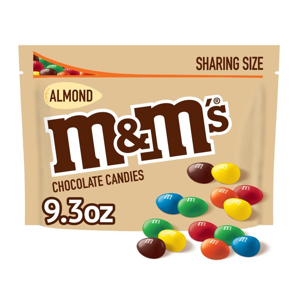 M&M'S Almond Milk Chocolate Candy, Sharing Size, 9.3 oz Bag