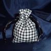 Bridescove 3x4 Cotton Gingham Wedding Favor Gift Bags/Pouches - Black (10 Bags) view 1