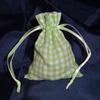 Bridescove 3x4 Cotton Gingham Wedding Favor Gift Bags/Pouches - Green (10 Bags) view 1