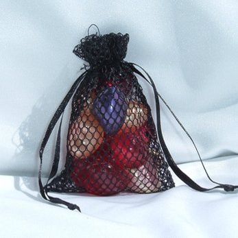 Bridescove 3x4 Mesh Fishnet Wedding Favor Gift Bags/Jewelry Pouches - Black (10 Bags)