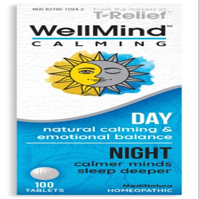 MediNatura WellMind Calming Tablets Formula for Natural Calming Supports Relaxation & Calm Moods Day & Night Use 100 Count