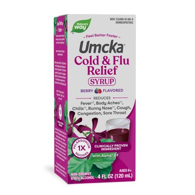 Nature's Way Umcka Cold and Flu Relief Syrup, Reduces Cough, 4 Fl Oz