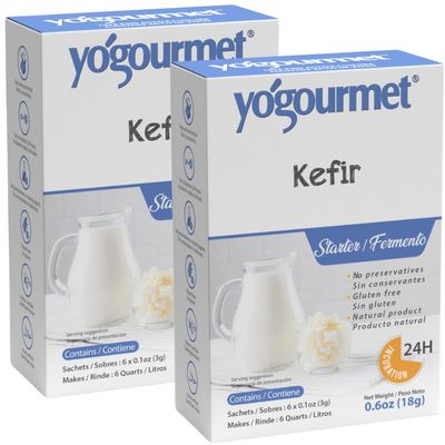 Yogourmet Freeze Dried Kefir Starter, 0.6 oz. box (Pack of 2)