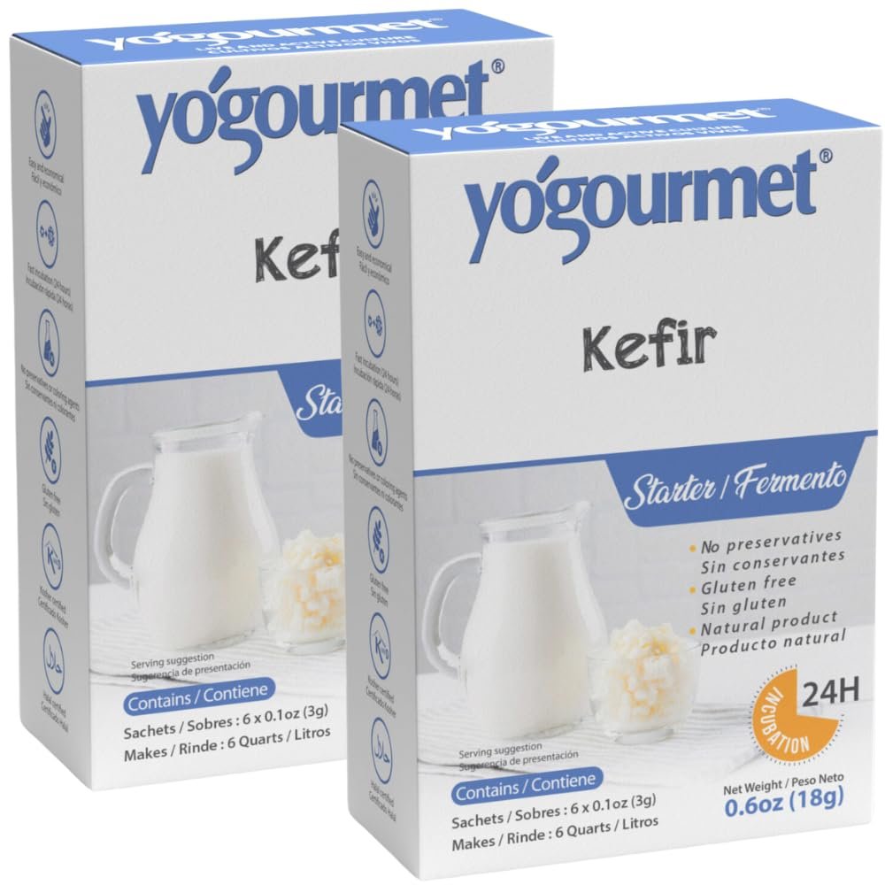 Yogourmet Freeze Dried Kefir Starter, 0.6 oz. box (Pack of 2)