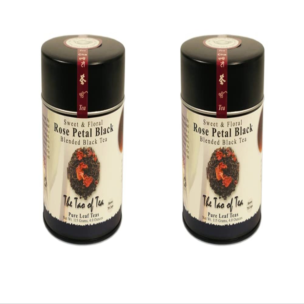 The Tao of Tea, Rose Petal Black Tea, Loose Leaf, 4-Ounce Tins (Pack of 2)
