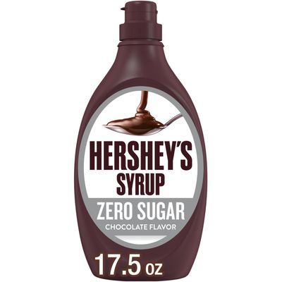 HERSHEY'S Zero Sugar Chocolate Syrup Bottles, 17.5 oz (6 Count)