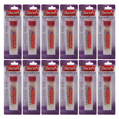 The Doctor's BrushPicks Interdental Toothpicks | Helps Fight Gingivitis | 120 Picks | Pack of 12