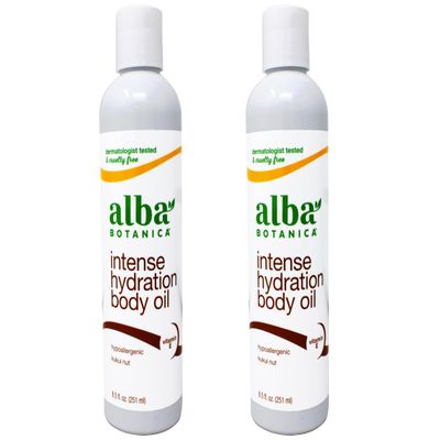 Alba Botanica Hawaiian Body Oil Kukui Nut 8.5 Ounces 2 Pack