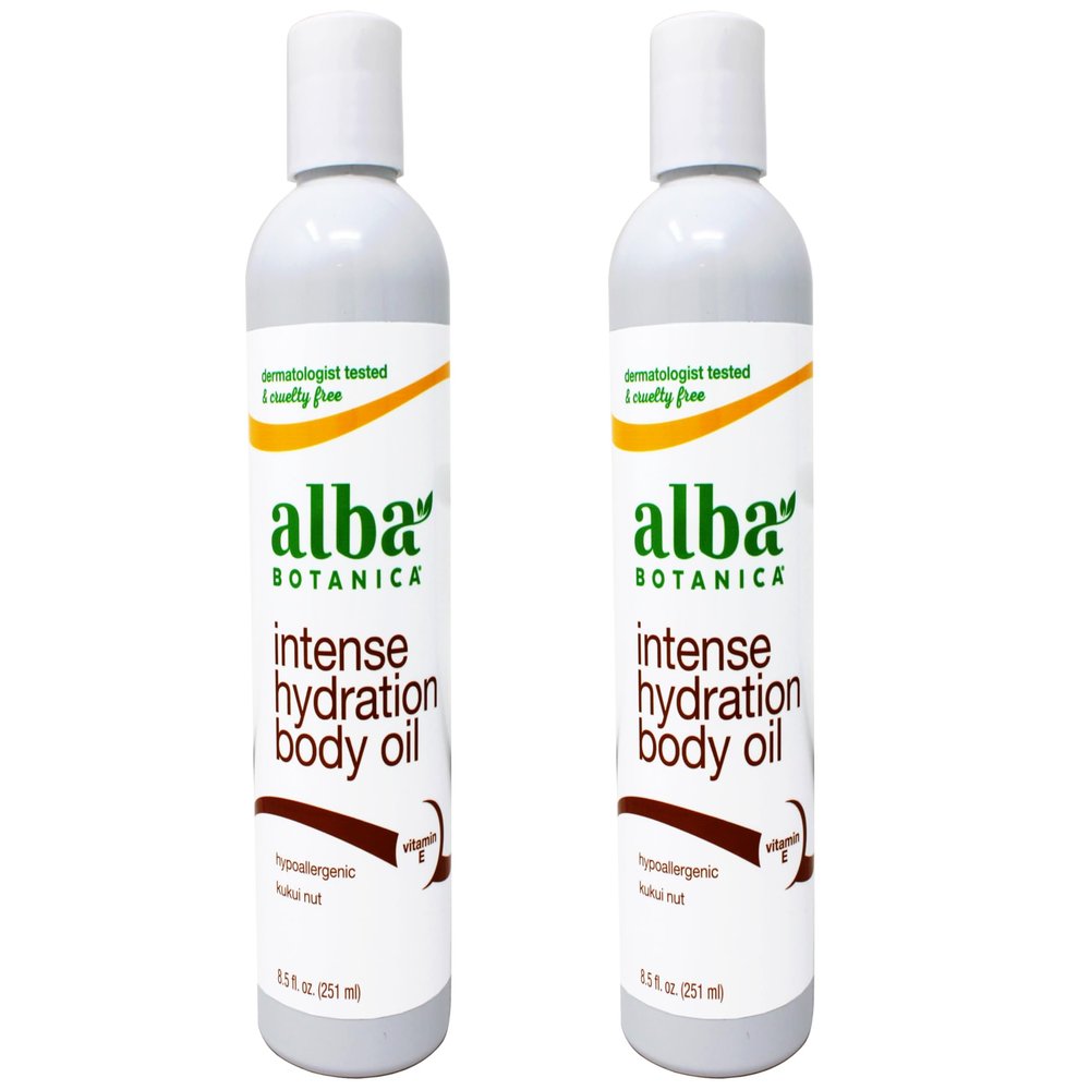 Alba Botanica Hawaiian Body Oil Kukui Nut 8.5 Ounces 2 Pack