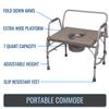 DMI Bedside Commode, Portable Toilet, Commode Chair, Raised Toilet Seat with Handles, Holds up to 500 Pounds with Included 7 qt Commode Bucket, Adjustable from 19-23 Inches, Extra Wide Commode view 2