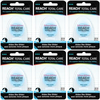 Reach UltraClean (Total Care) Floss, Mint, 30-Yard Dispensers (Pack of 6)