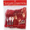 Disposable Plastic Cutlery Set | Red | Pack of 48 view 2
