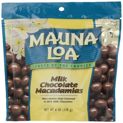 Mauna Loa Macadamias, Milk Chocolate, 6-Ounce Bags (Pack of 4)