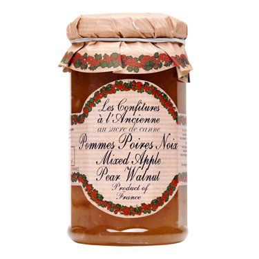 Apple Pear Walnut Jam Andresy All natural French jam pure sugar cane 9 oz jar Confitures a l'Ancienne, Three