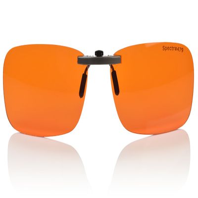 Spectra479 Blue Light Blocking Clip On Glasses - 99.9 Percent Effective Computer Glasses for Men & Women, Durable Lightweight, Reduce Eyestrain, Headaches and Improve Sleep (Nighttime Lens)