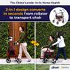 Drive Medical 795BU Duet Folding Transport Wheelchair and Rollator Walker, Burgundy view 2