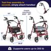 Drive Medical 795BU Duet Folding Transport Wheelchair and Rollator Walker, Burgundy view 4