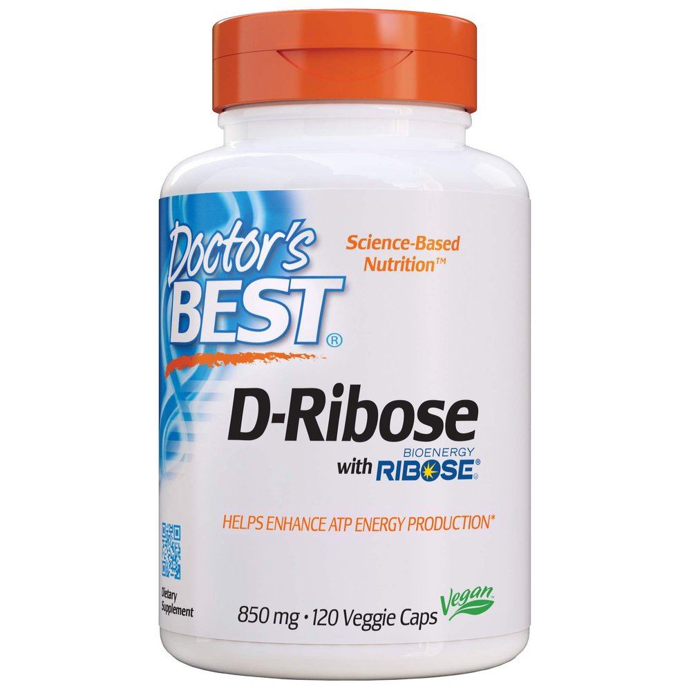 Doctor's Best D Ribose Supplement for Men & Women - D-Ribose Capsules, Supports ATP Energy Production, 4250 mg Per 5-Capsule Serving, Vegan & Vegetarian, Gluten Free, Soy Free - 120 Ct Veg Caps