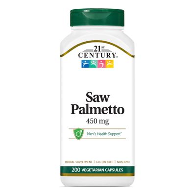 21st Century Standardized Herbal Extract Capsules, Saw Palmetto Extract, 200-Count Bottles (Pack of 2)