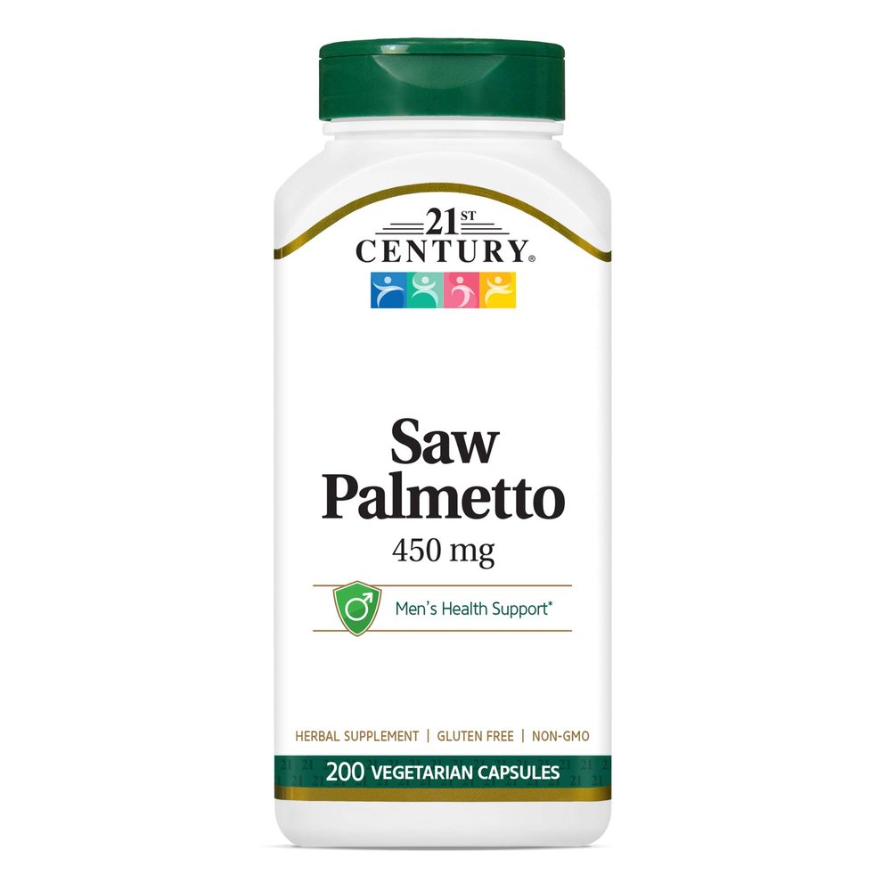21st Century Standardized Herbal Extract Capsules, Saw Palmetto Extract, 200-Count Bottles (Pack of 2)