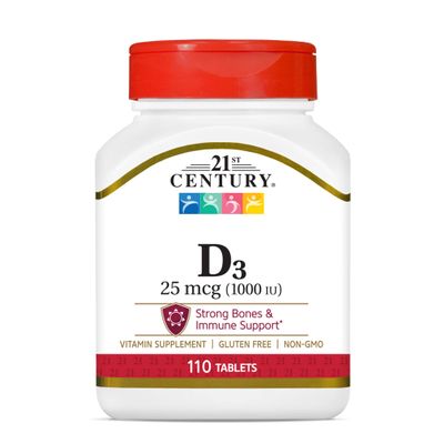 21st Century D3 1000 iu Tablets, 110-Count (Pack of 4)