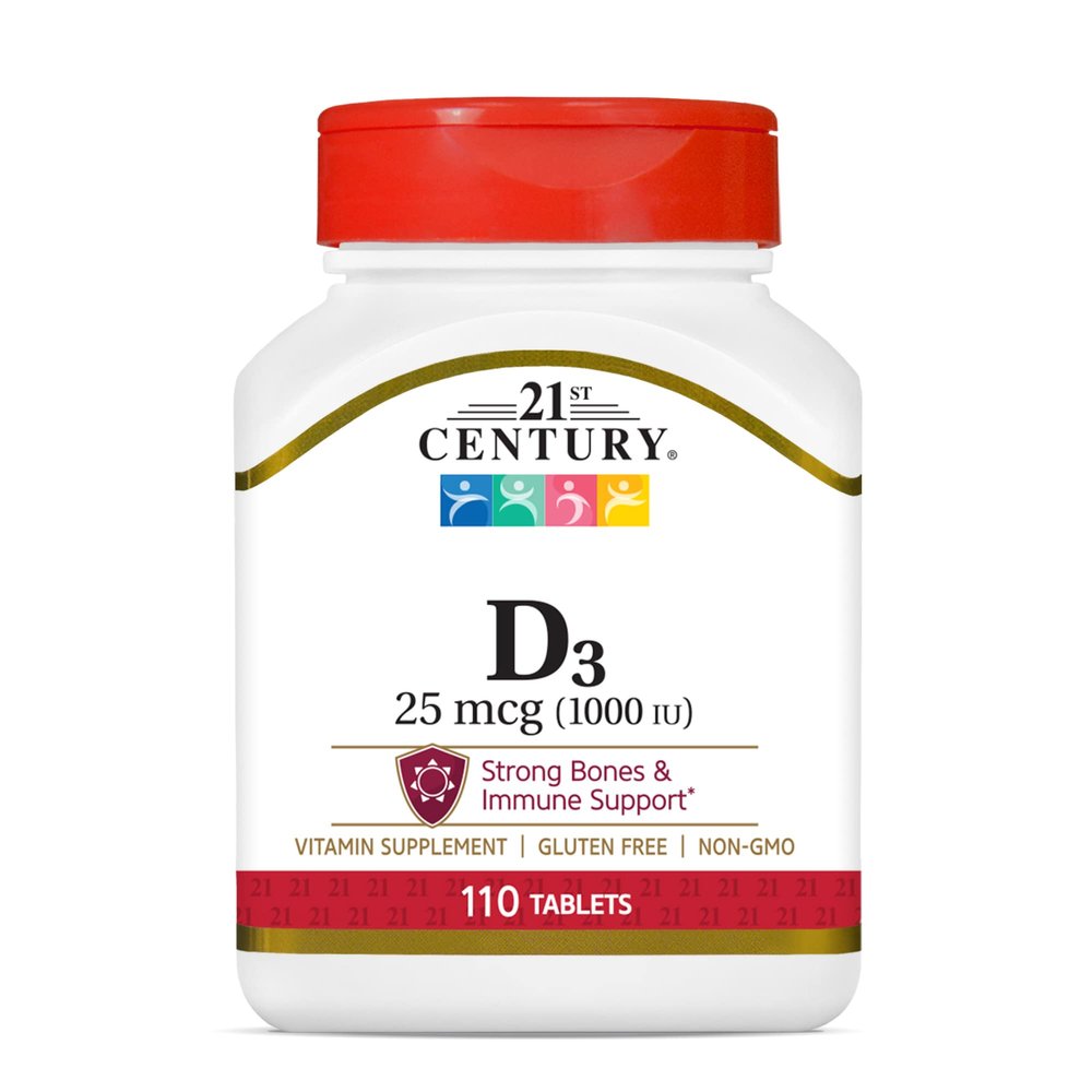 21st Century D3 1000 iu Tablets, 110-Count (Pack of 4)