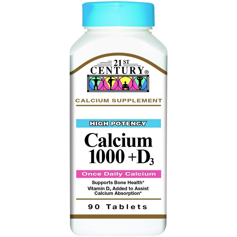 21st Century Calcium, 1000mg Plus Vitamin D, 90 Tablets (Pack of 4)