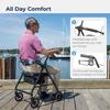 Drive Medical Aluminum Rollator Walker - Fold Up & Removable Back Support - Padded Seat - 6 Inch Wheels - Lightweight Portable Design - Indoor Outdoor Mobility Aid - Black view 3
