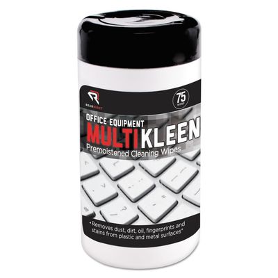 Read Right RR1407 Office Equipment MultiKleen Wet Wipes Cloth 3 1/4 x 3 1/4 75/Tub