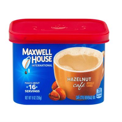Maxwell House International Hazelnut Caf-Style Instant Coffee Beverage Mix (4 ct Pack, 9 oz Canisters)