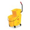 Rubbermaid Commercial FG748018 WaveBrake Side Press Combo Mopping System 26 qt Capacity, 18.6" Length x 15.6" Width x 16.7" Height, Yellow view 1