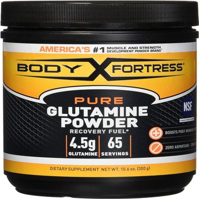 Body Fortress 100% Pure Glutamine Powder, 300g Jar (1ct), Nutrient Replenishment Powder for Post-Workout Recovery Glutamine Supplement