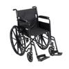 Drive Medical Silver Sport 1 Folding Transport Wheelchair - Lightweight Mobility Support - Full Armrests - Removable Swing-Away Footrests - Durable Steel Construction - Compact Folding Frame - Black view 1