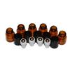 100pcs 1mL (1/4 dram) Amber Mini Glass Stainless Steel Roller Bottle 1cc Amber Sample Vial Small Essential Oil Bottle Travel Must + one 7 Chakra Bracelet with Volcanic Lava for essential oil diffusing view 3
