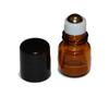 100pcs 1mL (1/4 dram) Amber Mini Glass Stainless Steel Roller Bottle 1cc Amber Sample Vial Small Essential Oil Bottle Travel Must + one 7 Chakra Bracelet with Volcanic Lava for essential oil diffusing view 4
