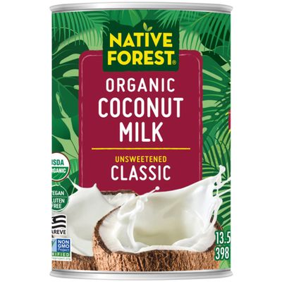 Native Forest Organic Coconut Milk Unsweetened - Coconut Milk Canned, Unsweetened Coconut Milk Organic, Classic - 13.5 Fl Oz (Pack of 12)