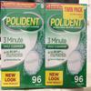 Improved Triple Mint Freshness - Polident Antibacterial 3 Minute Denture Cleanser 96 Tablets per Box (Pack of 2) view 1