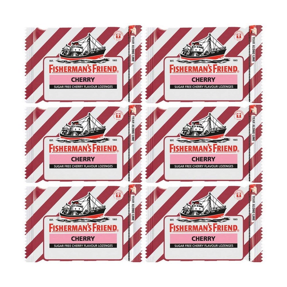 Fisherman's Friend Cherry Sugar-Free Lozenges 25g, (Pack of 6)