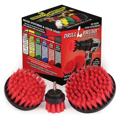 Outdoor Cleaning Supplies - Outdoor Drill Power Scrub Brush Kit - Bird Bath Cleaning Brushes - Garden Tool Cleaning Brushes - Fountain Scrub Brushes - Headstone Cleaning Tools - Home Deck Scrub Brush