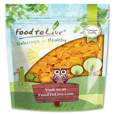 Food to Live Dried Diced Mango, 2 Pounds Sweetened, Unsulfured, Sulfite Free Chunks, No Added Color, No Artificial Flavors, Kosher Tropical Fruit, Vegan, Bulk