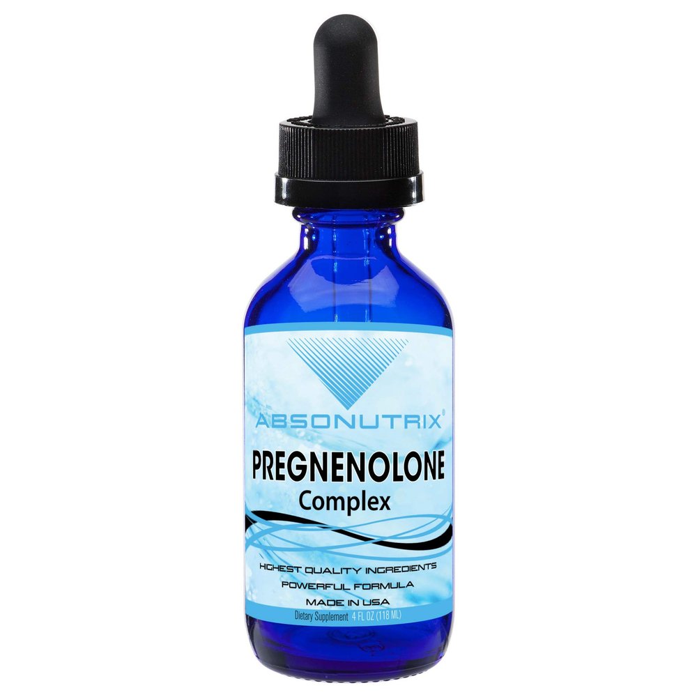 Absonutrix Pregnenolone Supplement 100mg, 4 Oz Liquid, 200 Servings, Made in USA, Quick Absorption, Quality Potent Ingredients, Third-Party Tested, Non-GMO, GMP Certified, Cruelty-Free Products