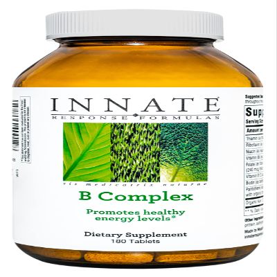 INNATE Response Formulas B Complex - B Vitamin Supplement - Supports Cellular Energy Production and Metabolism - Vegan, Kosher, Non-GMO Project Verified - Made Without 9 Food Allergens - 180 Tablets