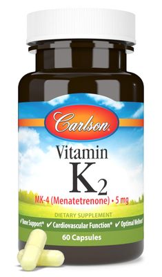Carlson - Vitamin K2, MK-4 (Menatetrenone), Vitamin K Supplement, Bone & Heart Health, K2 Vitamin, Soy-free, 60 capsules