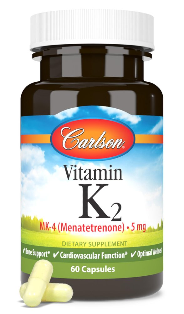 Carlson - Vitamin K2, MK-4 (Menatetrenone), Vitamin K Supplement, Bone & Heart Health, K2 Vitamin, Soy-free, 60 capsules